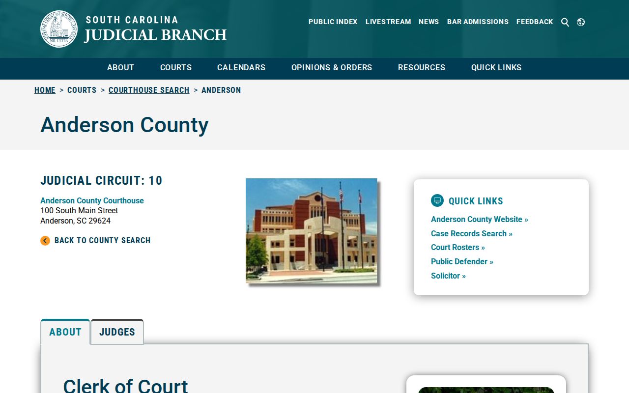 Anderson County warrant records: official courthouse and Clerk information