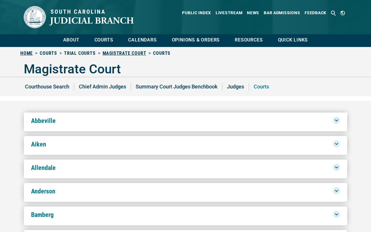 Anderson County bench warrants: South Carolina court roster
