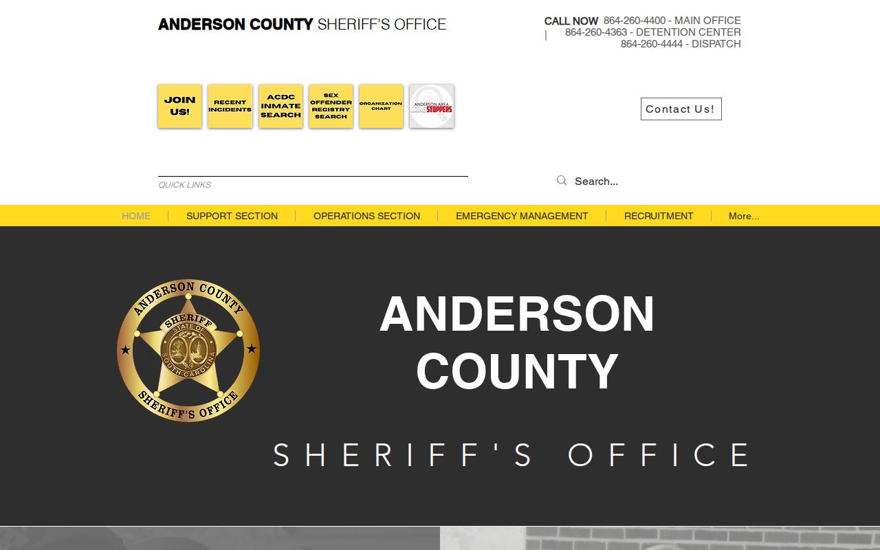 Anderson County arrest warrants: Sheriff's Office Law Enforcement Center