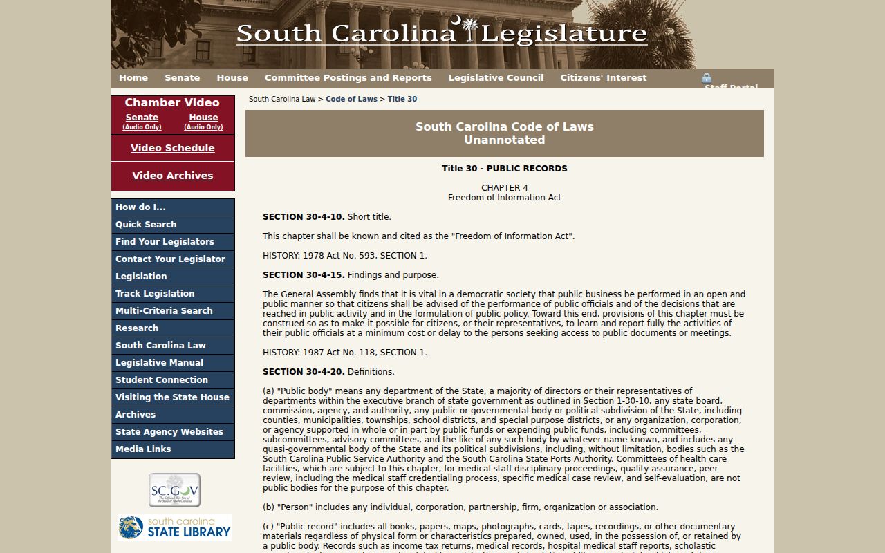 Anderson County warrant records: South Carolina FOIA access and law-enforcement exemptions